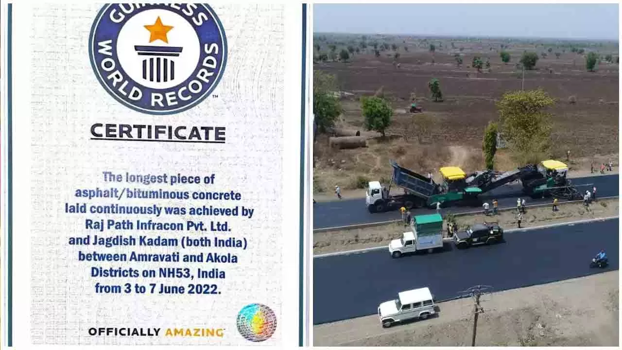 NHAI ವಿಶ್ವ ದಾಖಲೆ, 5 ದಿನಗಳಲ್ಲಿ 75 ಕಿಮೀ ಉದ್ದದ ರಸ್ತೆ ನಿರ್ಮಾಣ - Kannada News