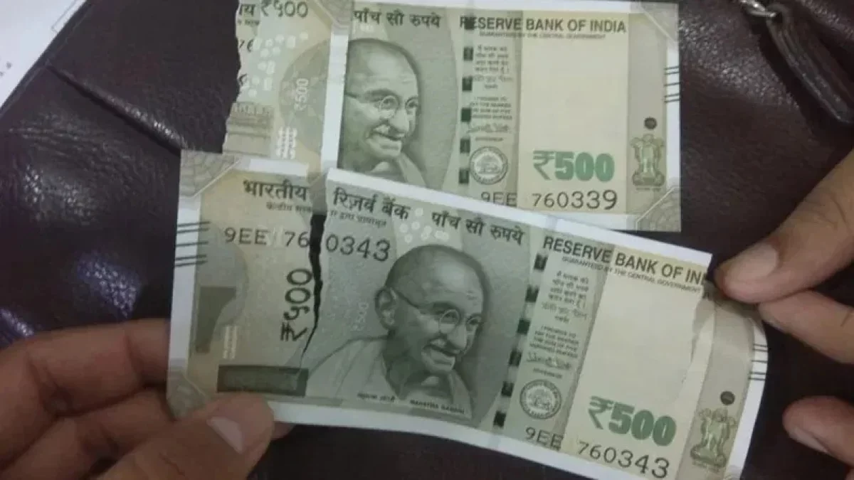 torn or damaged currency note