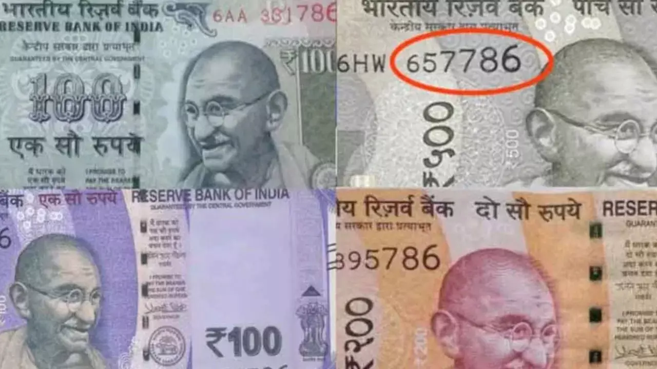 100 Rupees Indian Currency note with 786