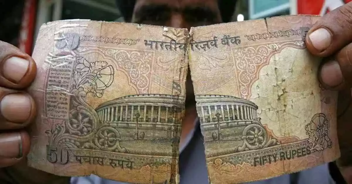 damaged note