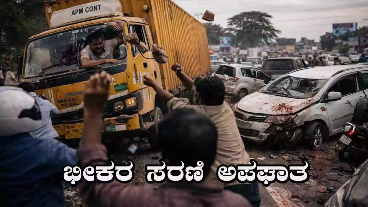 ಬೆಂಗಳೂರು ಅನೇಕಲ್‌ನಲ್ಲಿ ಭೀಕರ ಸರಣಿ ಅಪಘಾತ: 20ಕ್ಕೂ ಹೆಚ್ಚು ವಾಹನಗಳು ಜಖಂ, ಇಬ್ಬರ ದುರ್ಮರಣ