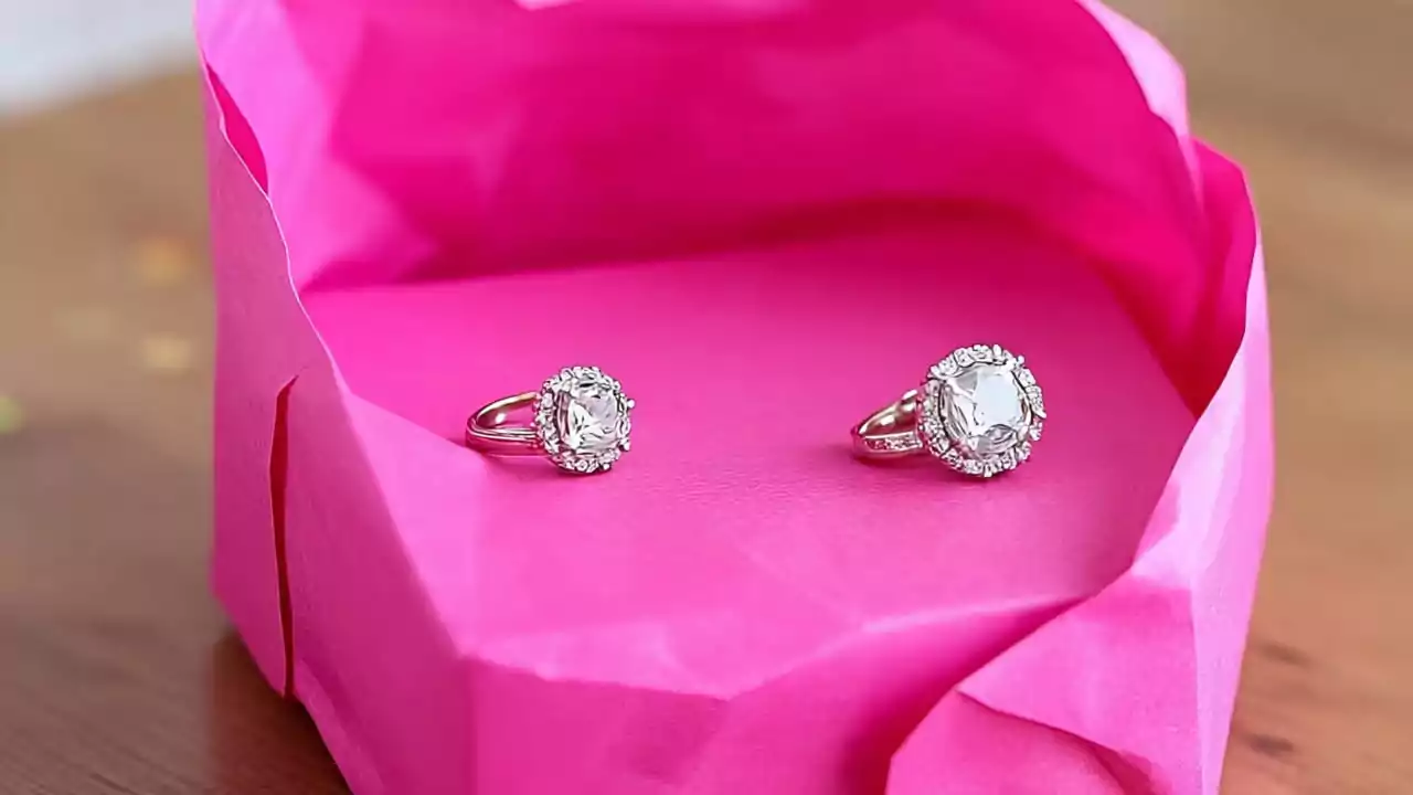 wrapping gold in pink paper