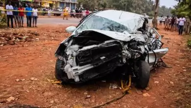 ನಿಂತಿದ್ದ ಕಂಟೈನರ್ಗೆ ಕಾರು ಡಿ, ಬೆಂಗಳೂರು ಮೂಲದ ತಾಯಿ, ಮಗಳು ದುರ್ಮರಣ