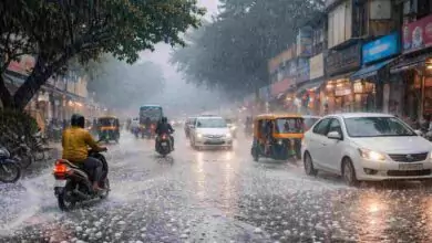 ಬೆಳಗಾವಿಯಲ್ಲಿ ಆಲಿಕಲ್ಲು ಸಹಿತ ಮಳೆ ಅಬ್ಬರ, ವಾಹನ ಸವಾರರು ಪರದಾಟ