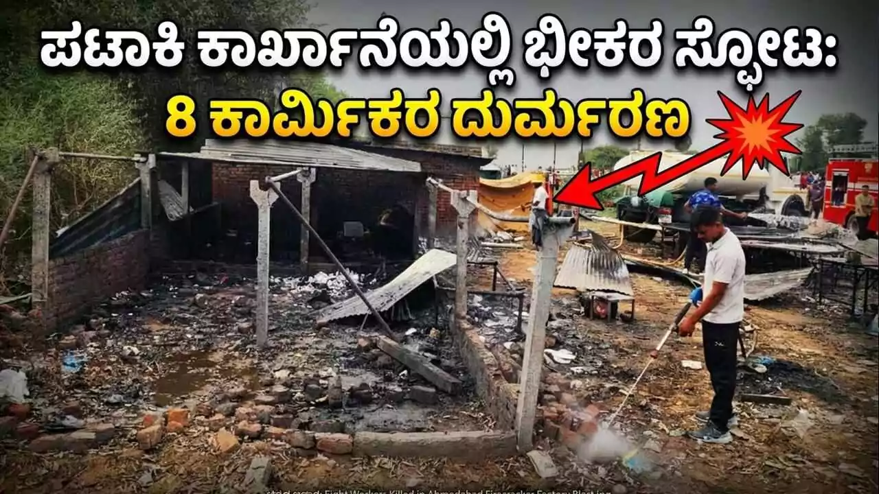 ಪಟಾಕಿ ಕಾರ್ಖಾನೆಯಲ್ಲಿ ಭೀಕರ ಸ್ಫೋಟ: 8 ಕಾರ್ಮಿಕರು ಸ್ಥಳದಲ್ಲೇ ದುರ್ಮರಣ