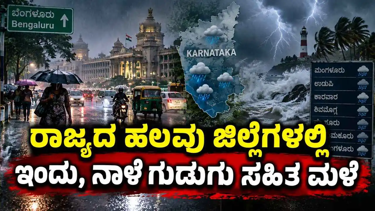 ಇಂದು, ನಾಳೆ ಗುಡುಗು ಸಹಿತ ಮಳೆ! ಬೆಂಗಳೂರು ಸೇರಿ ಕರ್ನಾಟಕ ರಾಜ್ಯದ ಹಲವು ಜಿಲ್ಲೆಗಳಿಗೆ ಅಲರ್ಟ್