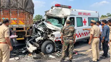 ಸೈನಿಕನ ಮೃತದೇಹ ಸಾಗಿಸುತ್ತಿದ್ದ ಅಂಬುಲೆನ್ಸ್ ಭೀಕರ ಅಪಘಾತ! ಸೈನಿಕನ ಮಗ ಸೇರಿ ನಾಲ್ವರು ಸಾವು