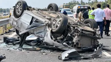 ಭೀಕರ ಅಪಘಾತ: ಚೆನ್ನೈ ಬೆಂಗಳೂರು ಎಕ್ಸ್ಪ್ರೆಸ್ವೇನಲ್ಲಿ ಕಾರು ಪಲ್ಟಿ; ಇಬ್ಬರು ಸಾವು, ಐವರಿಗೆ ಗಾಯ