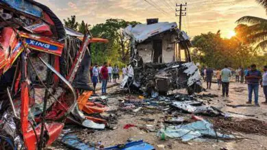 ಮೈಸೂರು ಬಳಿ ಭೀಕರ ಅಪಘಾತ; ಖಾಸಗಿ ಬಸ್-ಲಾರಿ ಮುಖಾಮುಖಿ ಡಿಕ್ಕಿ, ನಾಲ್ವರು ಸಾವು