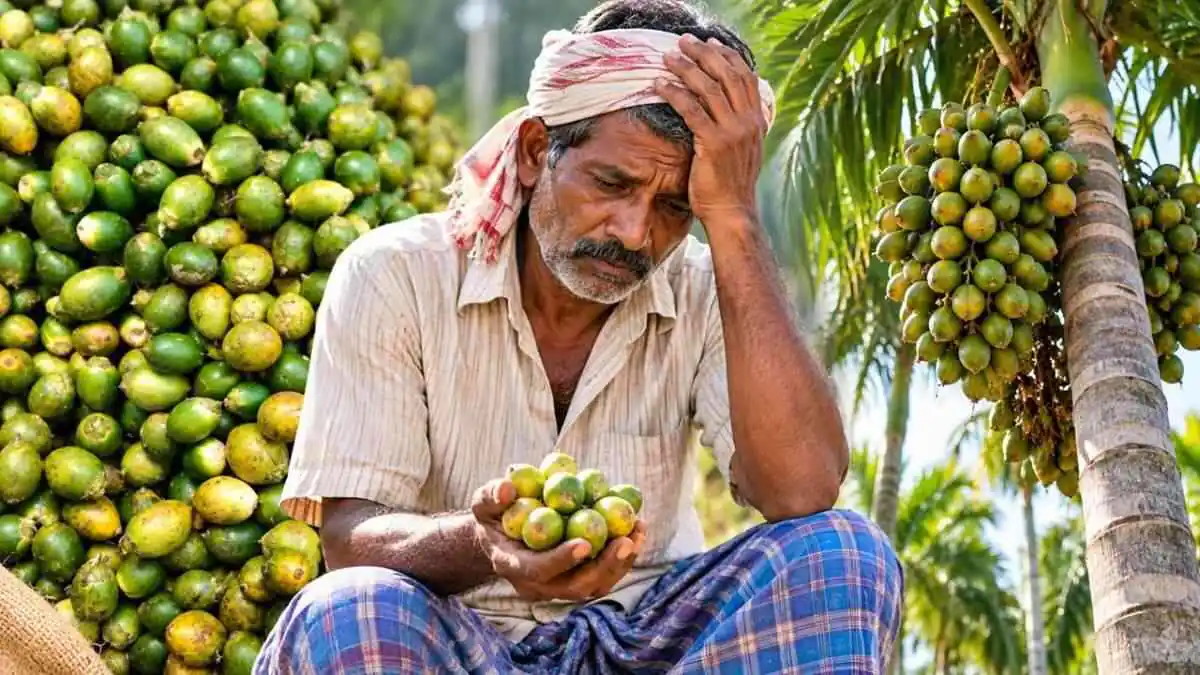 ಅಡಿಕೆ ಬೆಳೆಗಾರರಿಗೆ ನಿರಾಸೆ; ಮಾರುಕಟ್ಟೆಯಲ್ಲಿ ಹಸಿ ಅಡಿಕೆ ಬೆಲೆ ದಿಢೀರ್ ಕುಸಿತ! ರೈತರಿಗೆ ಹೆಚ್ಚಾದ ಆತಂಕ