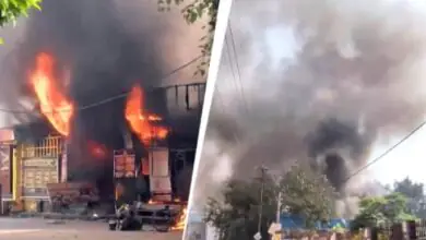 ನೋಯ್ಡಾದಲ್ಲಿ ಭೀಕರ ಅಗ್ನಿ ಅವಘಡ: ಓರ್ವ ಸಾವು, ಹಲವು ಅಂಗಡಿಗಳು ಸುಟ್ಟು ಭಸ್ಮ