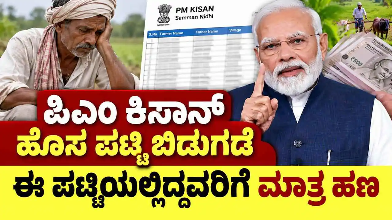 ರೈತರೇ, ಪಿಎಂ ಕಿಸಾನ್ ಹೊಸ ಪಟ್ಟಿ ಬಿಡುಗಡೆ; ಈ ಪಟ್ಟಿಯಲ್ಲಿ ಇದ್ದರೆ ಮಾತ್ರ ಸಿಗುತ್ತೆ ಹಣ