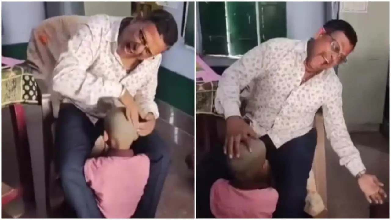 Watch: ವಿದ್ಯಾರ್ಥಿಯ ಬೋಳು ತಲೆ ಮೇಲೆ ತಬಲಾ ಬಾರಿಸಿದ ಶಿಕ್ಷಕ ಸಸ್ಪೆಂಡ್! ವಿಡಿಯೋ ವೈರಲ್