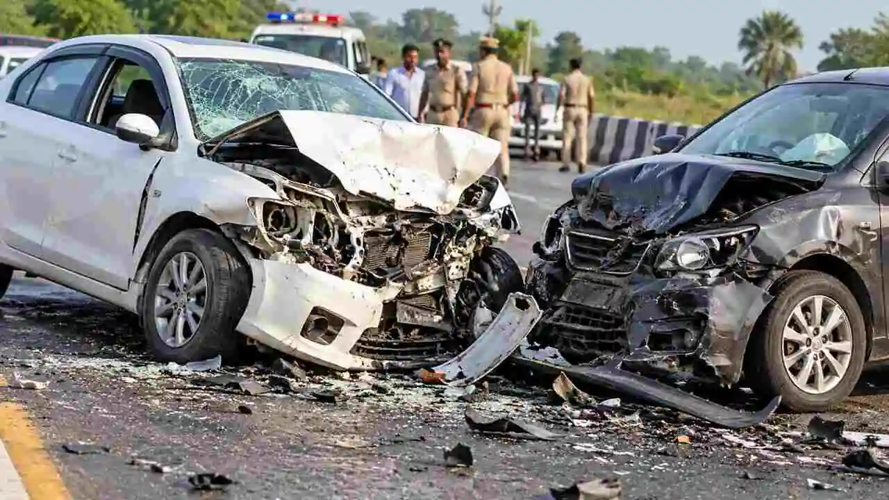 ತುಮಕೂರಿನಲ್ಲಿ ಭೀಕರ ಅಪಘಾತ; ಕಾರುಗಳ ನಡುವೆ ಡಿಕ್ಕಿ, ಇಬ್ಬರು ಯುವತಿಯರು ಸಾವು